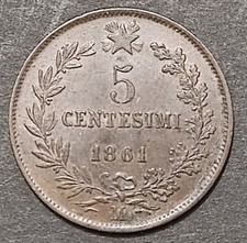 Centesimi lire valore 1861 - 5,