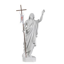 Statua del Cristo Risorto (in polvere di marmo - quarzo spagnolo, colore bianco)