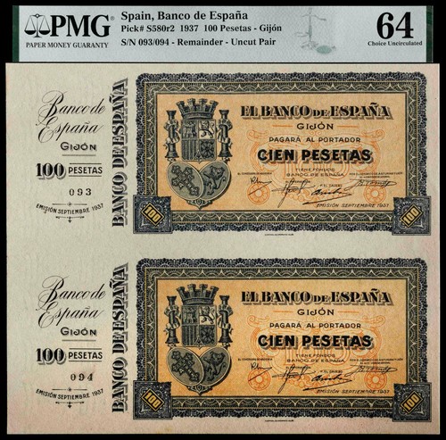 Pareja correlativa 100 pesetas - correlativa,