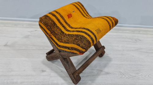 Wooden stool kilim - wooden, stool,