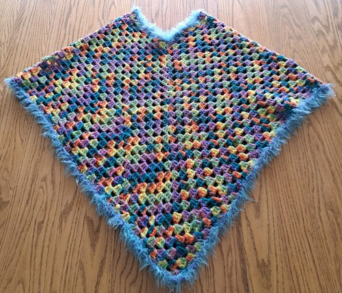 Poncho vintage multicolore