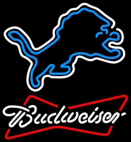 Detroit lions logo beer - logo, neon