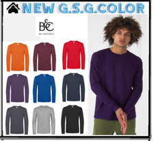 maglietta uomo  T-shirt #E190 maniche lunghe 100% cotone pre-ristretto ring-spum