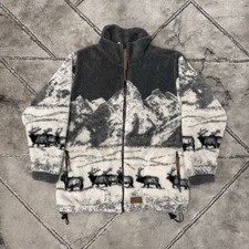 Giacca pile zip stampa all