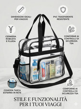 Borsa trasparente pvc con - trasparente,