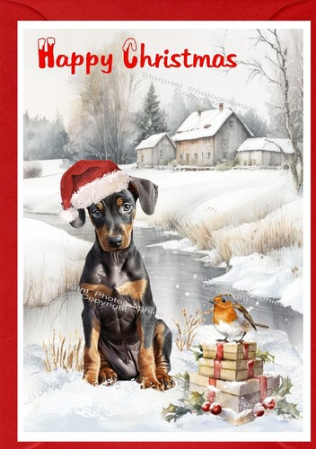 Biglietto natale dobermann - biglietto,