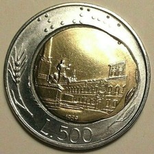 500 lire 1989 Errore di conio