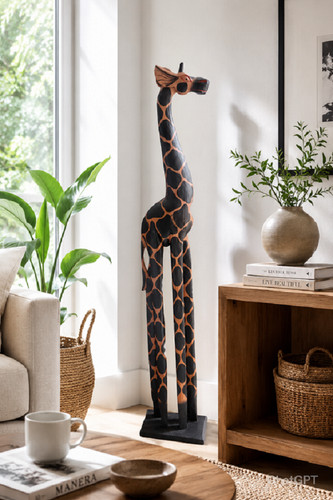Scultura giraffa etnica - scultura,