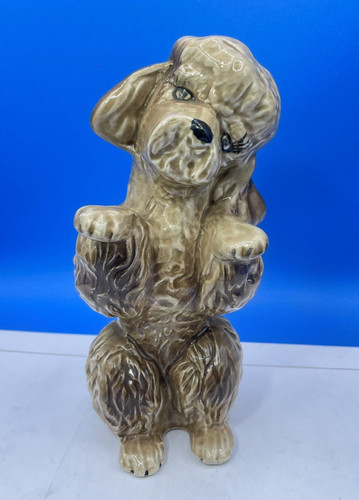 Ceramic poodle sitting - ceramic,