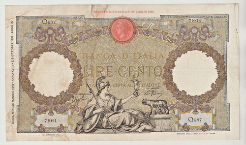 100 lire tipo - 100,