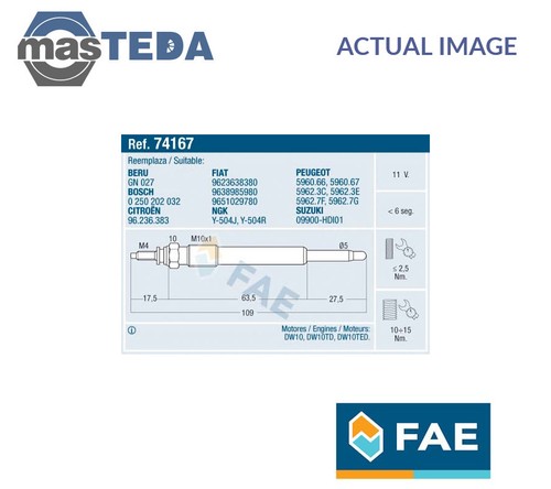 74167 candelette motore fae - 74167,