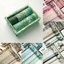 Set 12 Rotoli Nastro Washi Decorativo Scrapbooking Carta Adesiva Fai da Te Adesivi 