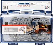 Dremel 2615S690JA EZ SpeedClic Set di Accessori, 10 Dischi da Taglio e 1 Perno E