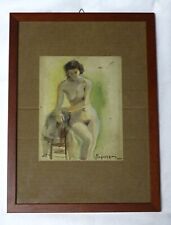 FRANCO MAZZUCCHETTI ACQUERELLO - RITRATTO DI RAGAZZA 1950 ORIGINALE - 375