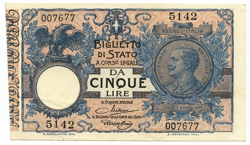 Lire biglietto stato - lire, di
