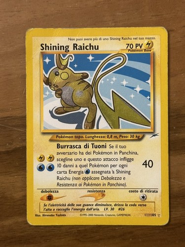 Carta rara shining raichu - rara,