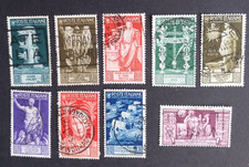 Italia Regno 1937 Augusto  serietta 9 valori usati.
