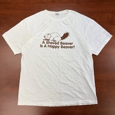 T-shirt divertente da uomo un castoro rasato è un castoro felice maglietta scherzo inappropriato