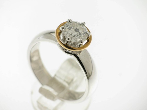 Anello solitario oro bianco - solitario,