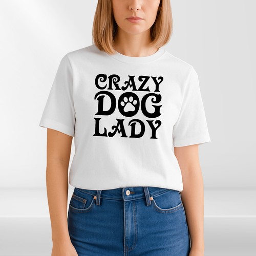 Shirt donna crazy dog lady - t-shirt,