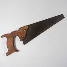 ANTICA PICCOLA SEGA A MANO SARACCO DA FALEGNAME IN LEGNO E METALLO VINTAGE W025