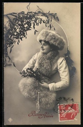 Cartolina giovane donna con - giovane,