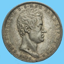 CARLO ALBERTO 5 LIRE 1836