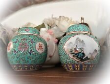 Vasetti cinesi 10 cm circa azzurri vintage vasi cinesi con tappo blu