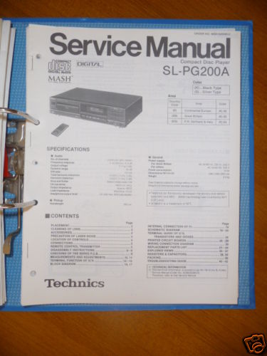 Manuale servizio technics - manuale,
