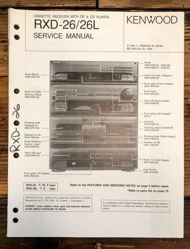 Kenwood rxd 26l manuale - rxd-26,