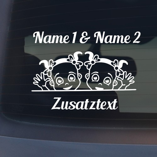 Adesivo auto bambino gemelli - adesivo,