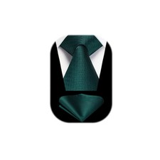 HISDERN Cravatta Verde Uomo
