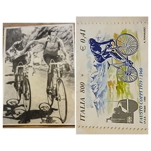 Cartolina coppi bartali con - bartali,
