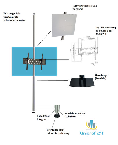 Colonna asta supporto - tv,,