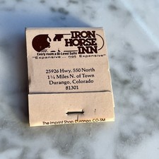IRON HORSE INN DURANGO COLORADO FIAMMIFERI MATCHBOX MATCHES MATCHBOOK