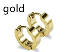 2 orecchini uomo cerchio uomo acciaio inox cerchietti Oro