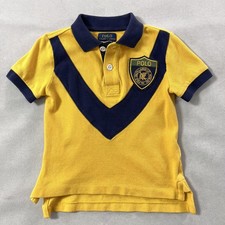 Polo Ralph Lauren Polo Shirt Ragazzo 2T Bambino Giallo Navy Chevron Crest Rugby