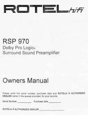 Rotel RSP-970 Surround Processore Manuale del proprietario