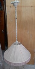 Lampadario Con Paralume In Stoffa Vintage,  Modernariato.
