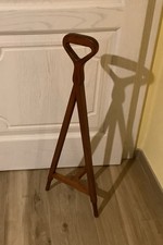 Rara Stampella Bastone Tre Piedi Tripode In Legno 