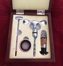 Kit Sommelier 4 pezzi in scatola di finta radica