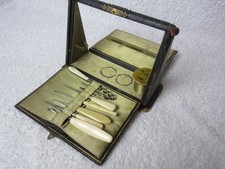 Antique manicure set bone - set,