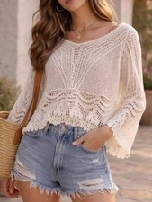 Maglione donna maglia pizzo