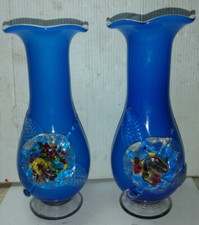 2 BOTTIGLIE AZZURRE VUOTE DI