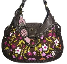 BORSA A MANO ISABELLA FIORE SWEDISH OASIS BORCHIATA TELA FLOREALE E PELLE Y2K $565