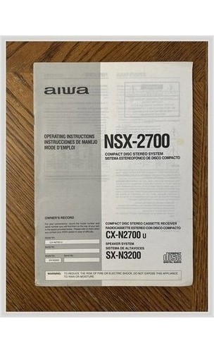 Aiwa nsx 2700 - manuale, cx-n2700