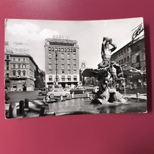 ROMA - PIAZZA BARBERINI - CARTOLINA BIANCO E NERO SPEDITA CON FRANCOBOLLO TIMBRA
