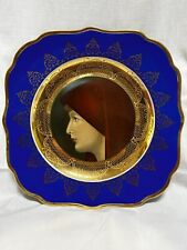 Schwarzenhammer Bavaria piatto in porcellana oro e blu cobalto  (1949) cm 25