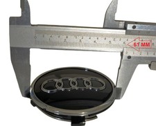 4 COPRIMOZZO 61 mm TAPPI MOZZO CERCHI IN LEGA AUDI NERO LUCIDO CROMATO