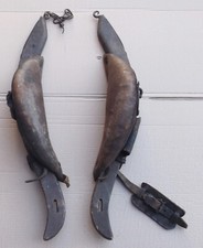 Vecchio Decorativi Bue / Pferdegeschirrteile Legno/Pelle - Oggetto Decorativo